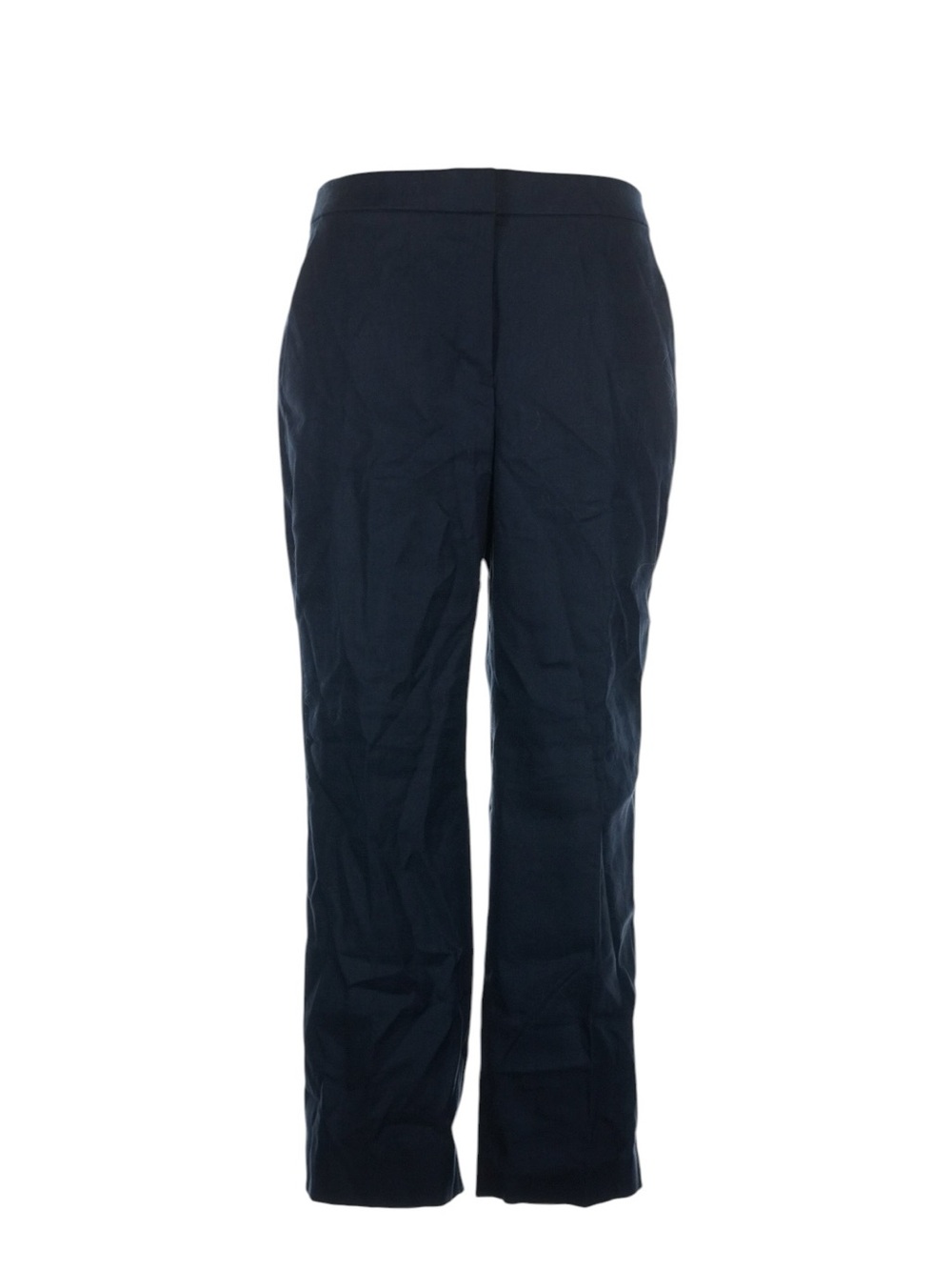 J. Crew Kate Straight Leg Pant in Stretch Linen Blend Size 14 Navy Blue Workwear